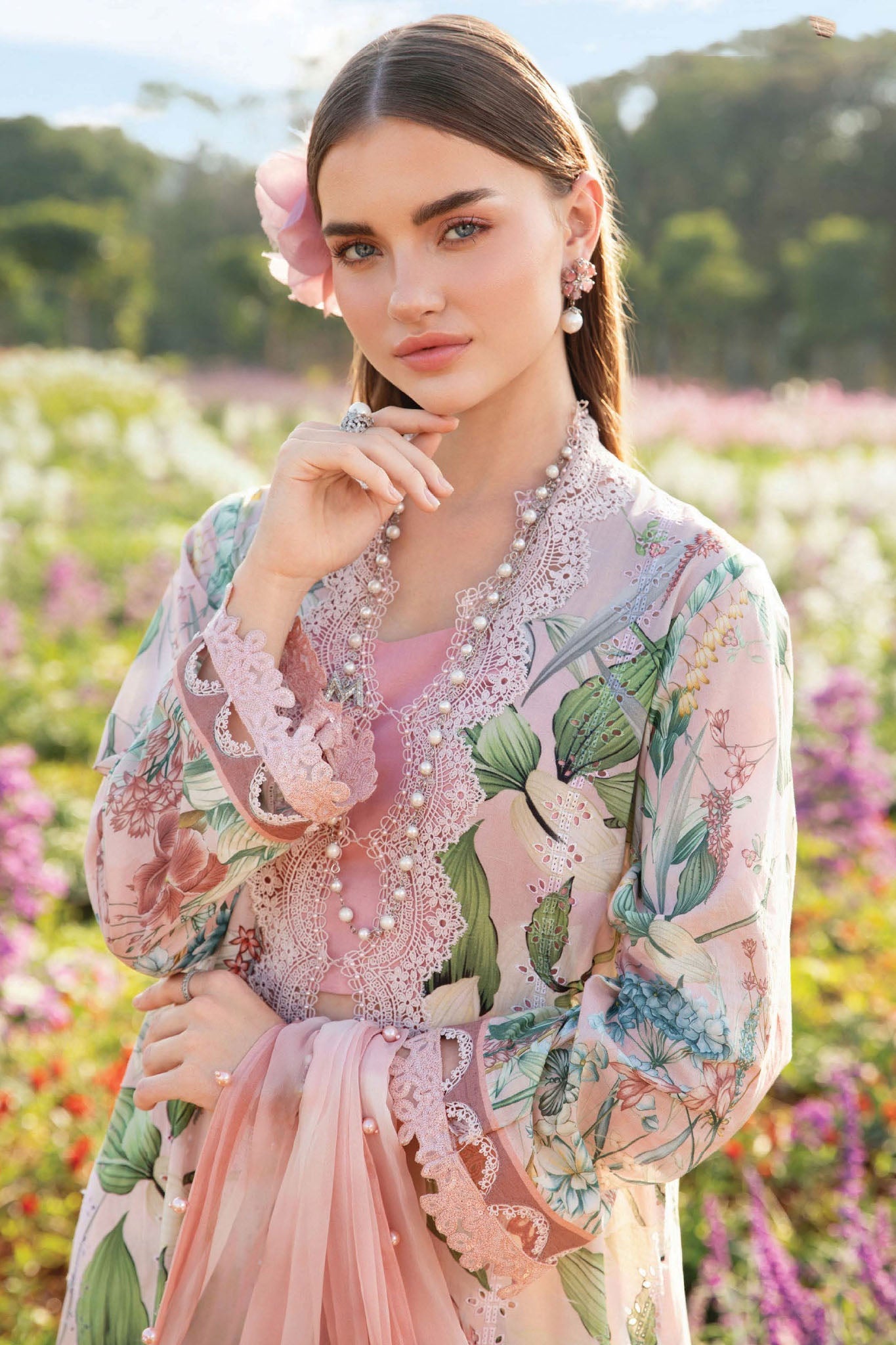 Maria B Unstitched 3 Piece Spring Summer Collection'2025-02-A
