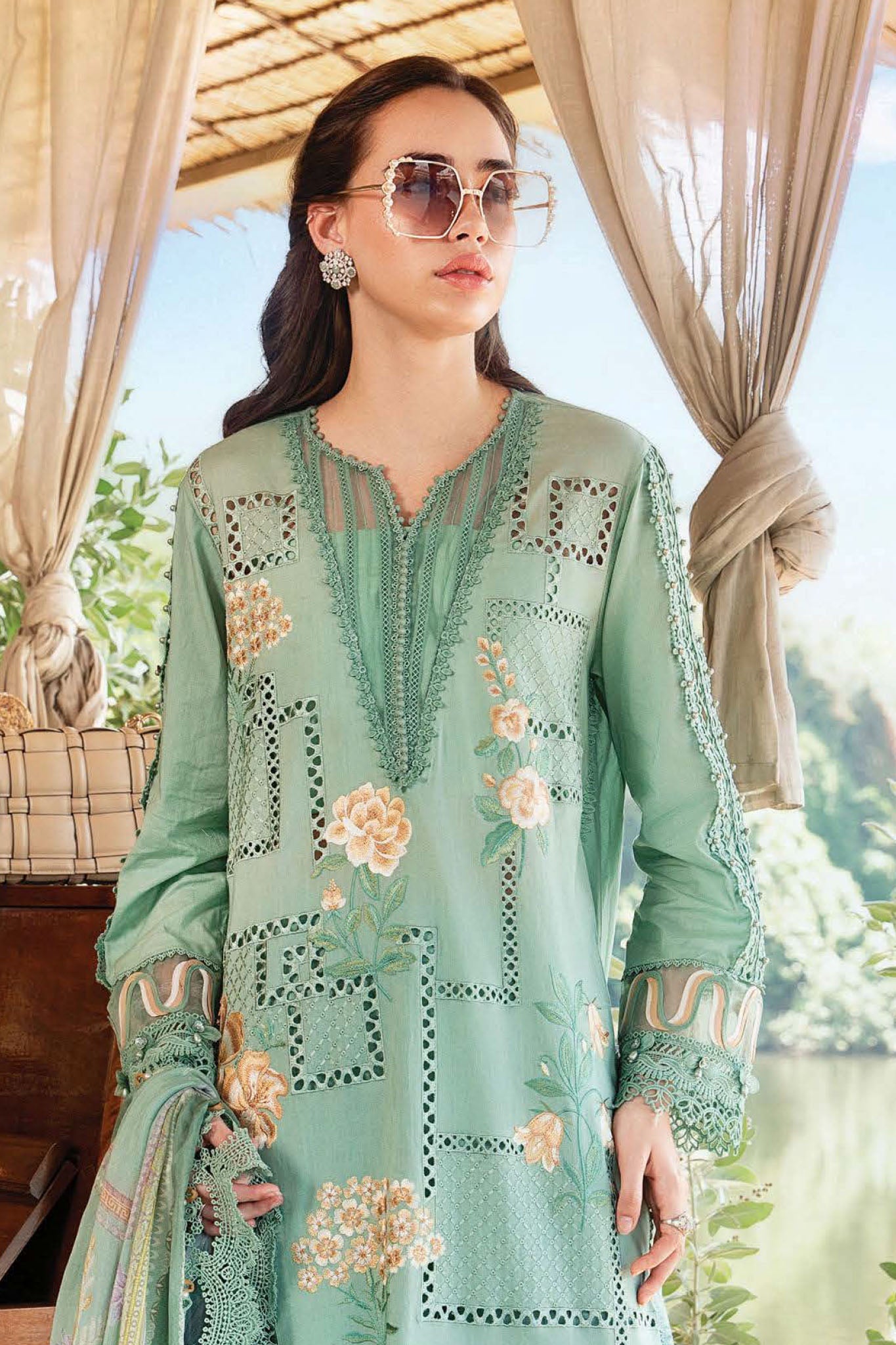 Maria B Unstitched 3 Piece Spring Summer Collection'2025-01-B