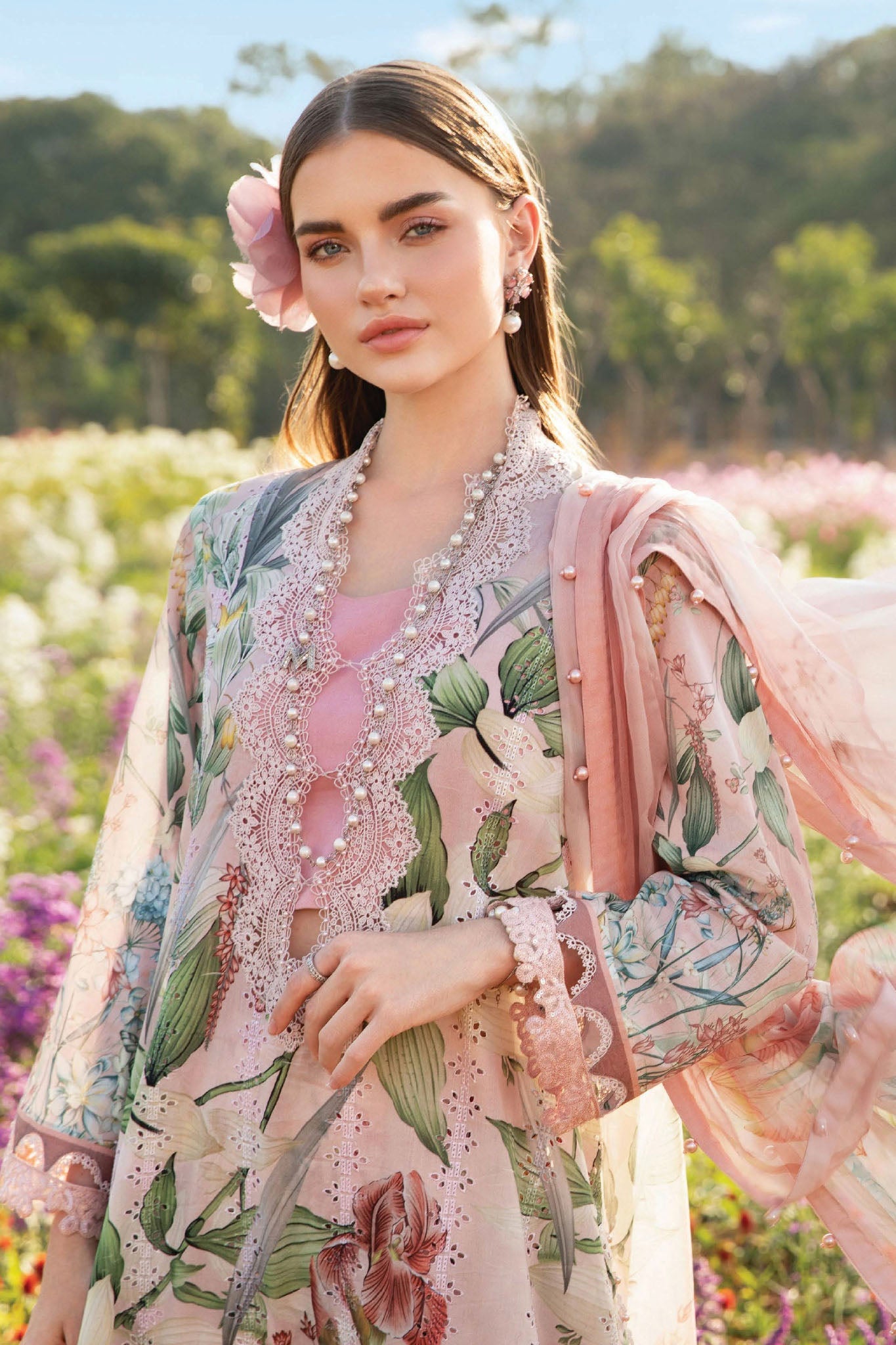 Maria B Unstitched 3 Piece Spring Summer Collection'2025-02-A