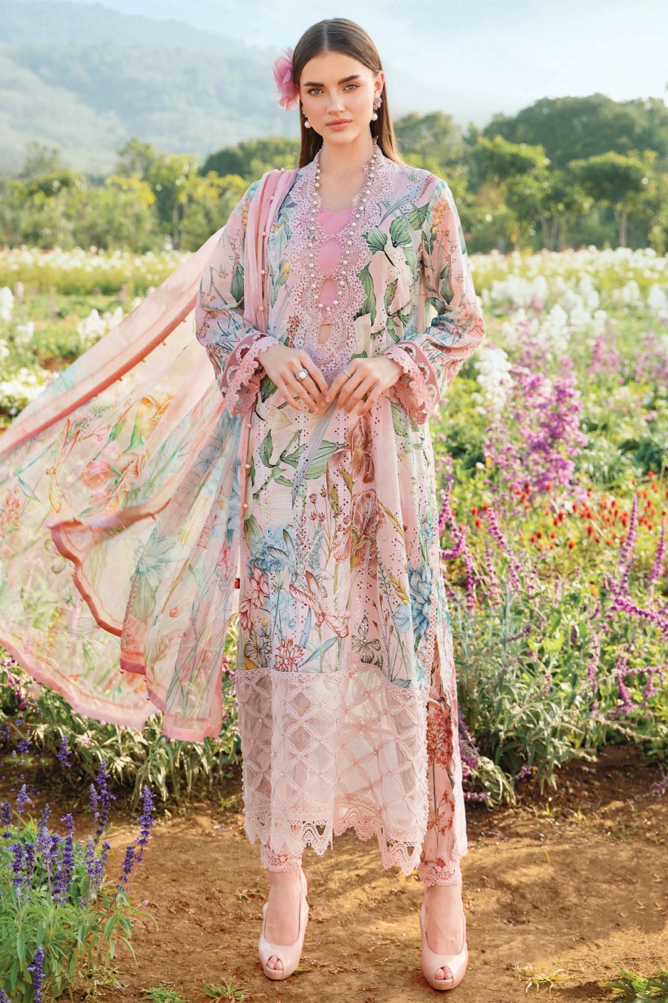 Maria B Unstitched 3 Piece Spring Summer Collection'2025-02-A