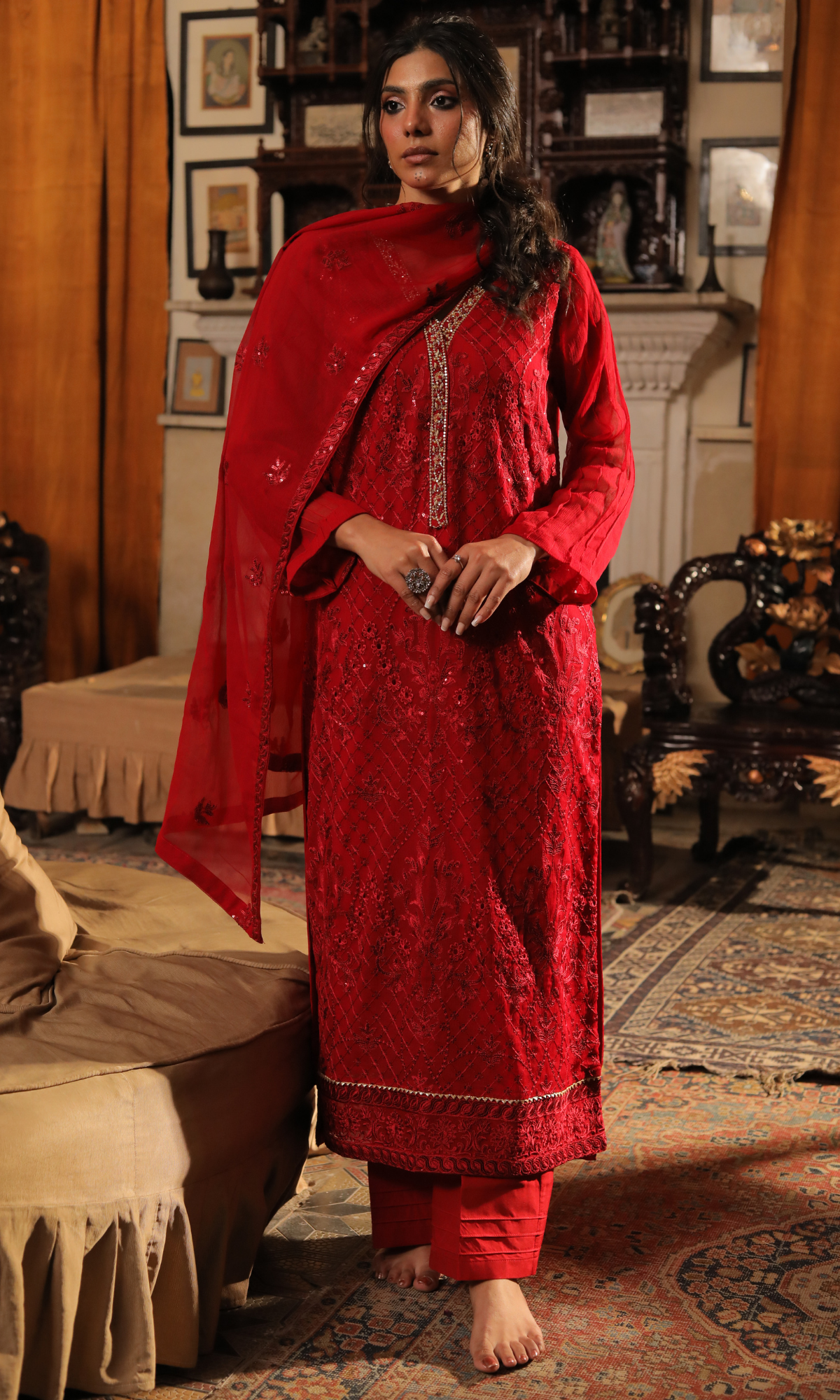 Republic Women's 04 Chupke Chupke Red 3-Piece Dress