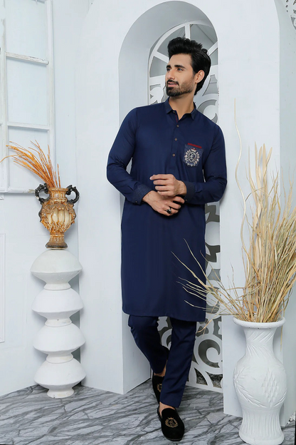 ER 494 Blue Kurta Pajama For Men