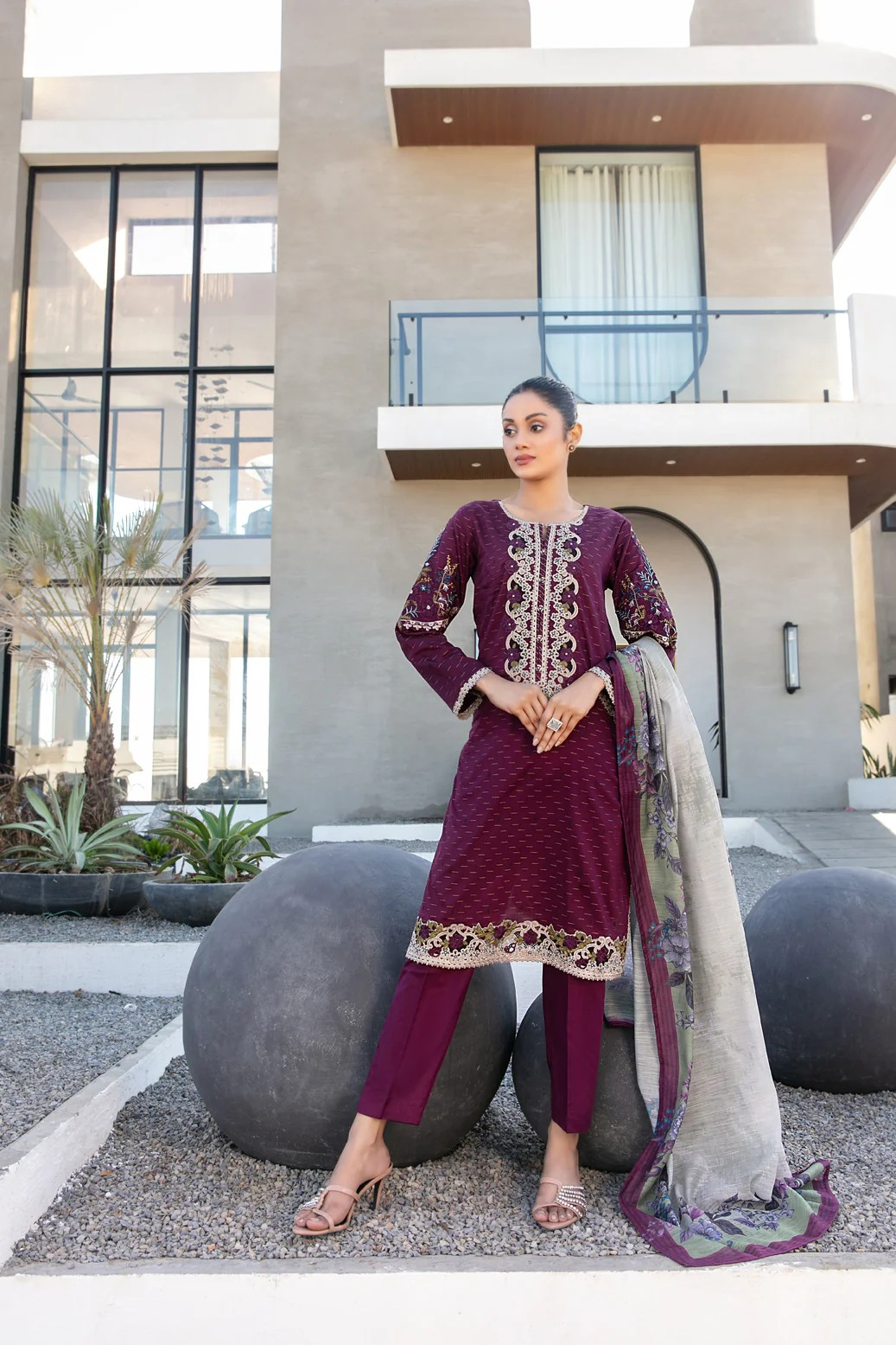 Calafia By Tawakkal Stitched 3 Piece Emb D-3143