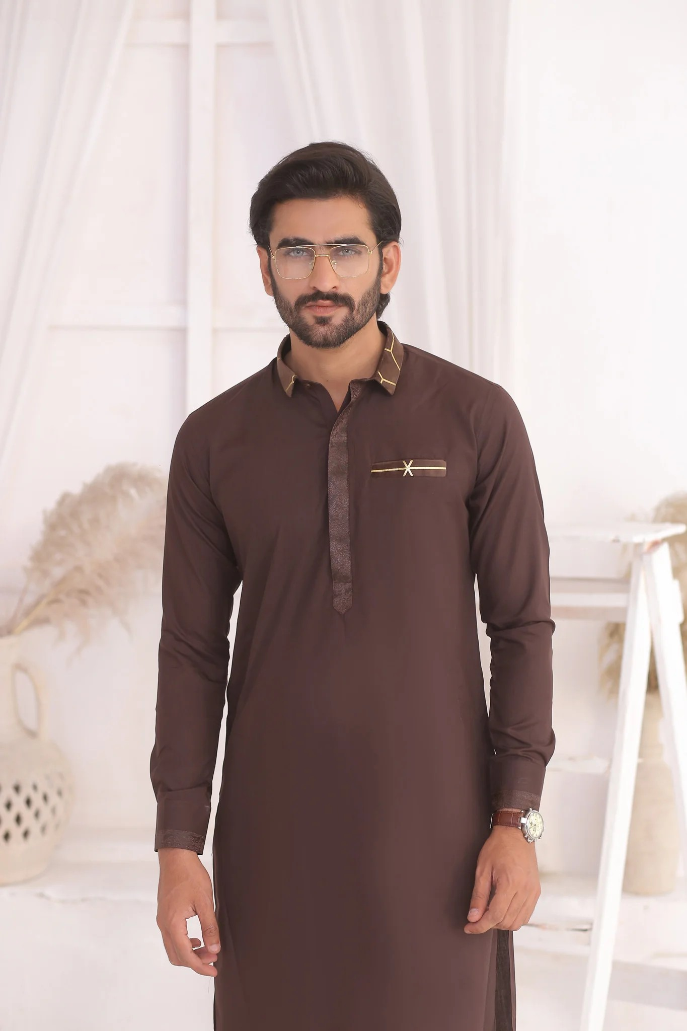 ER 696 Brown Kurta Pajama