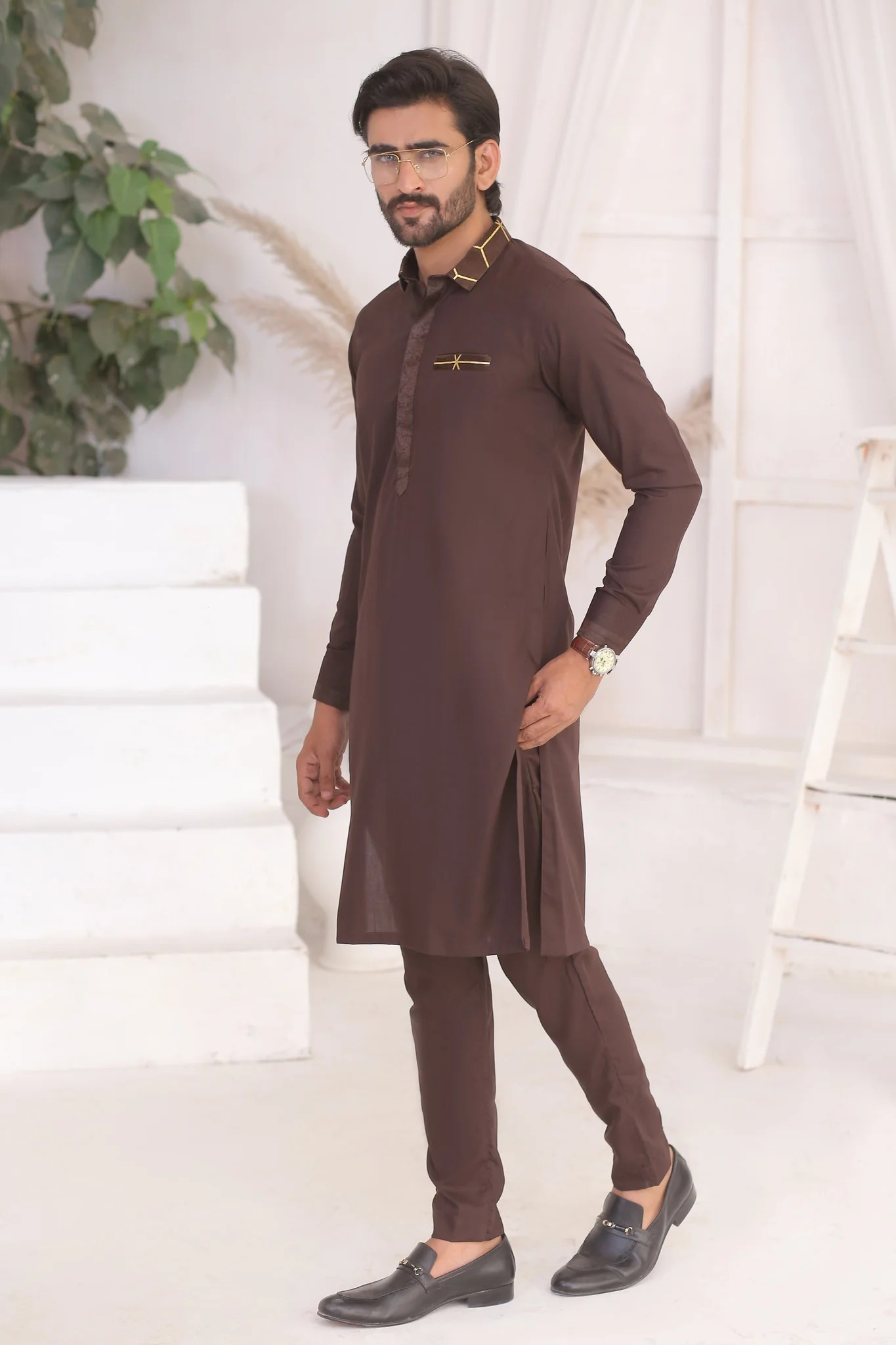 ER 696 Brown Kurta Pajama