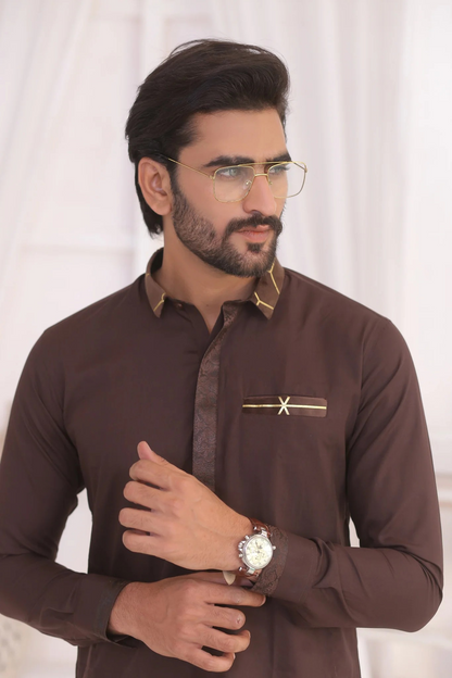 ER 696 Brown Kurta Pajama