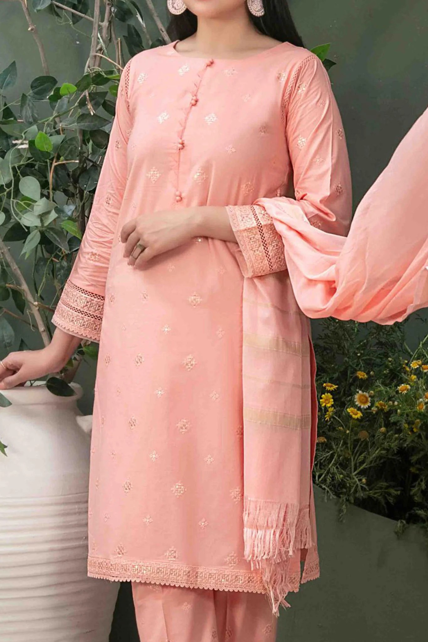 Clemira By Tawakkal Stitched 3 Piece Fancy Emb Lawn Collection D-2066